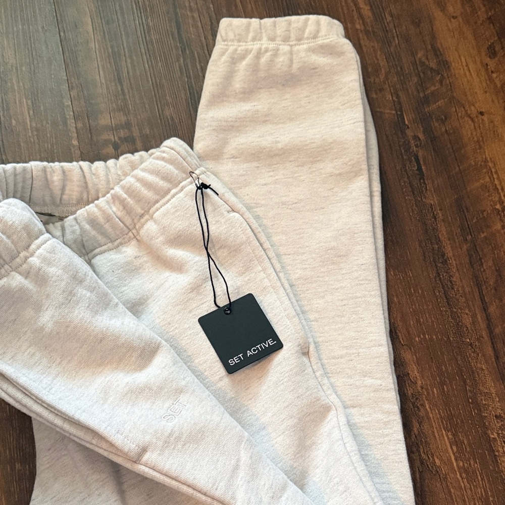 SET Active drawstring sweatpants- Heather Gray NWT - image 4